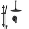 Matte Black Ceiling Rain Shower System with Handheld, Rainfall Shower Head, Shower Faucet Set
